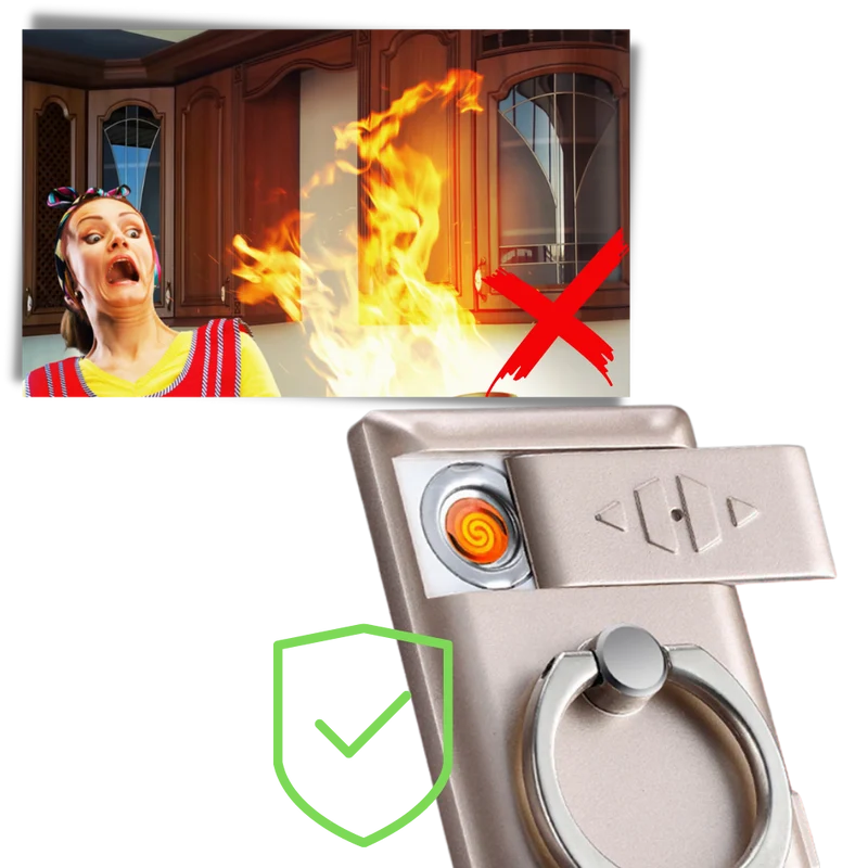 Handyring mit Feuerzeug