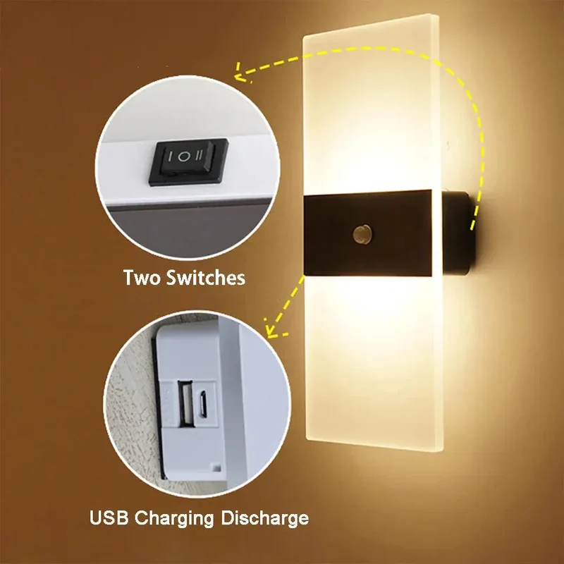 Skanto | Éclatante - Touchpanel-Wandlampe USB wiederaufladbar