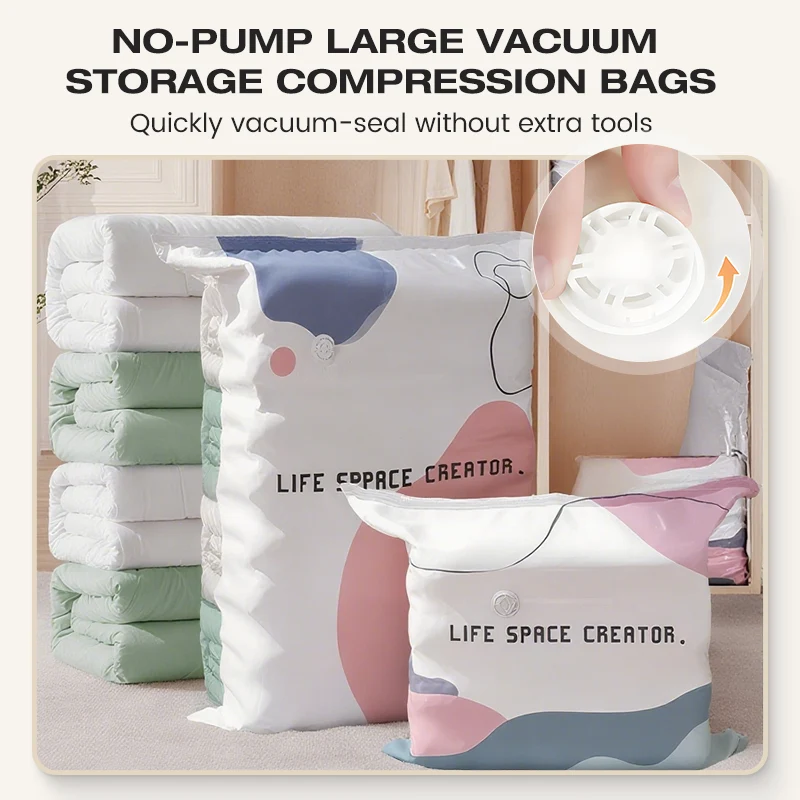 SpaceSculpt™ | Vakuumbeutel – Ohne Pumpe, extra groß & platzsparend