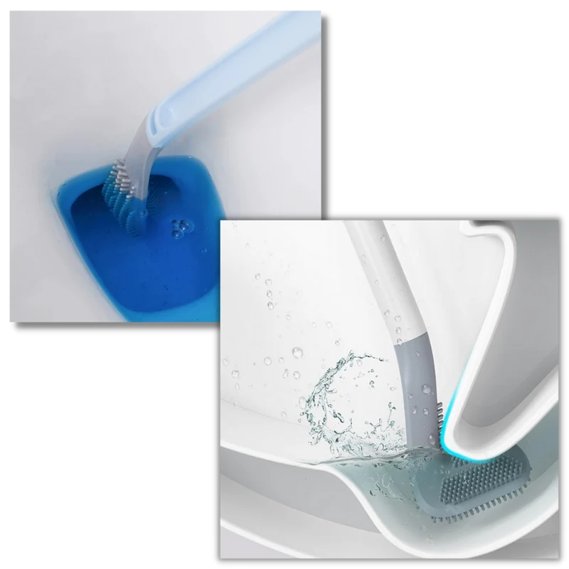 Toilettenbürste mit langem Griff und Wandhalterung