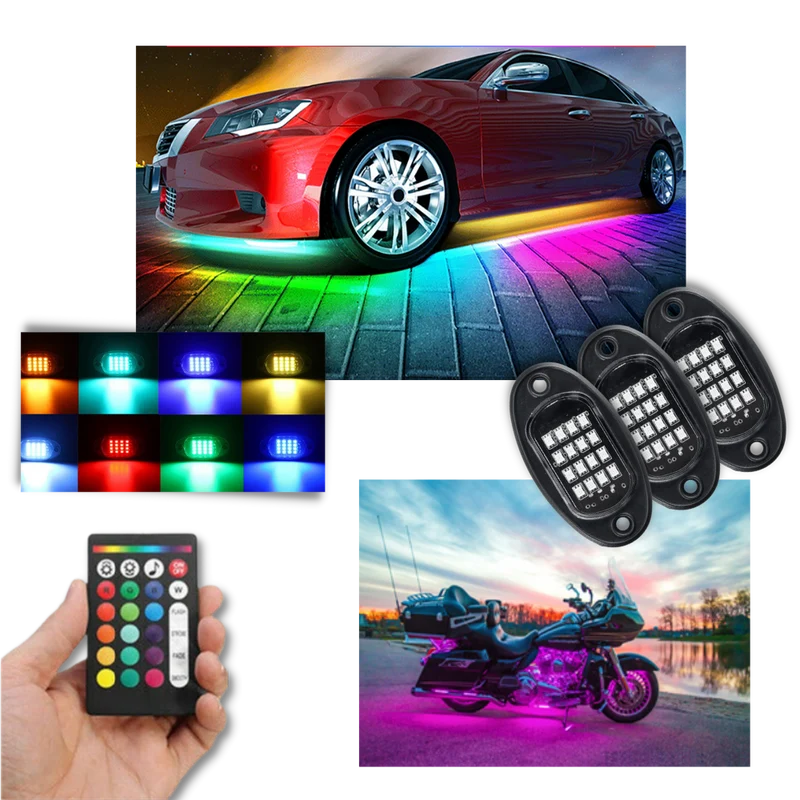 Packung mit 8 RGB-Leuchten für Fahrzeuge