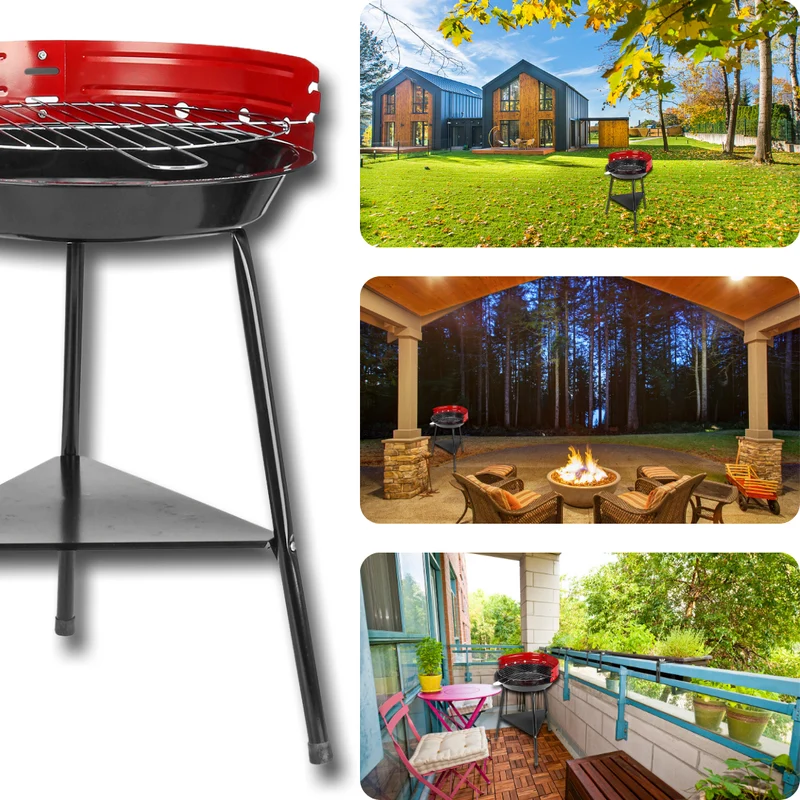 TRAGBARER RUNDER HOLZKOHLEGRILL