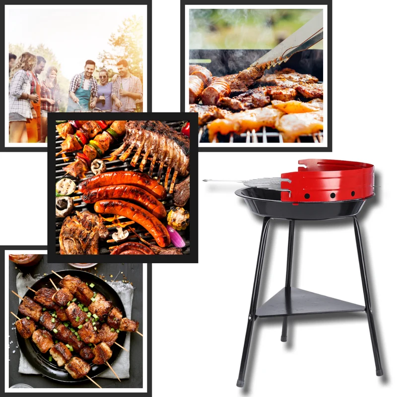 TRAGBARER RUNDER HOLZKOHLEGRILL