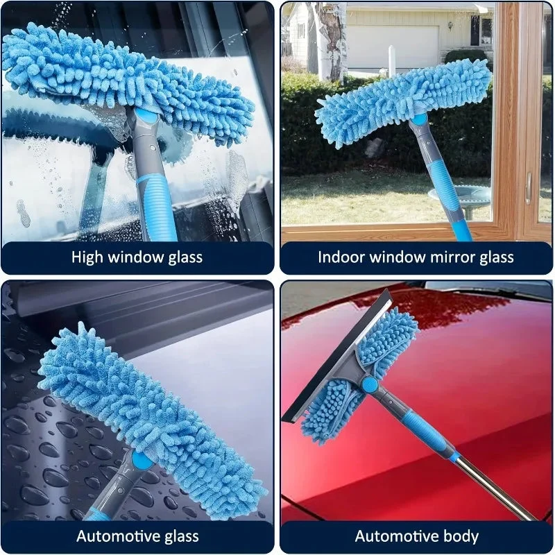 SkyReach™ | Fensterreiniger – 4,45 m Teleskopstange, 2-in-1 & streifenfrei
