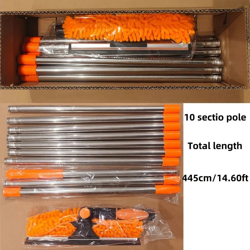 SkyReach™ | Fensterreiniger – 4,45 m Teleskopstange, 2-in-1 & streifenfrei