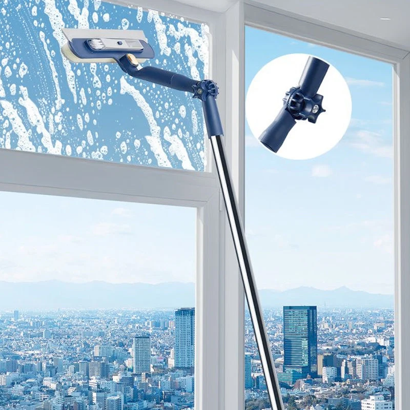 ClearReach™ | Fensterreiniger – Teleskopstange, streifenfrei & sicher von innen