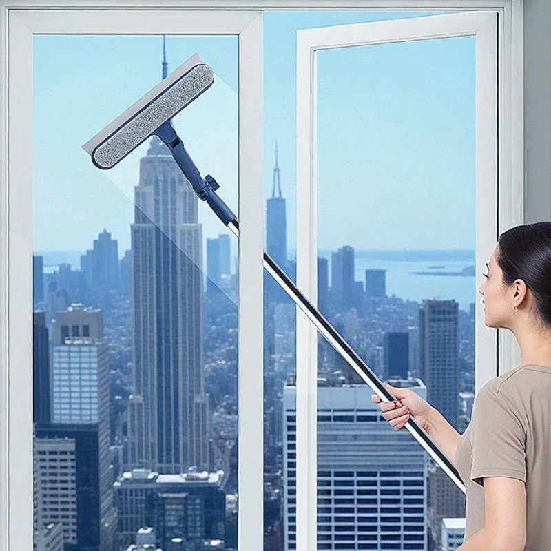 ClearReach™ | Fensterreiniger – Teleskopstange, streifenfrei & sicher von innen