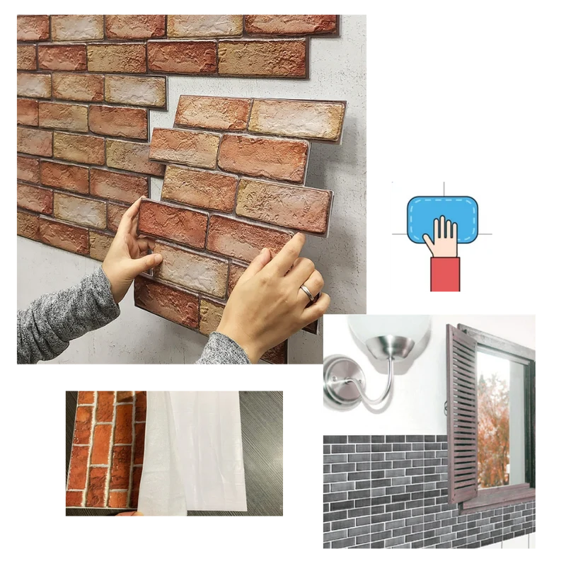 Selbstklebende 3D-Schaumstoff-Wandfliesen