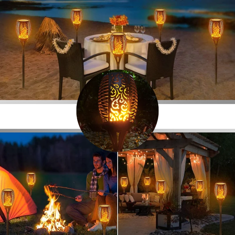 LED-Solarfackel mit flackernder Flamme