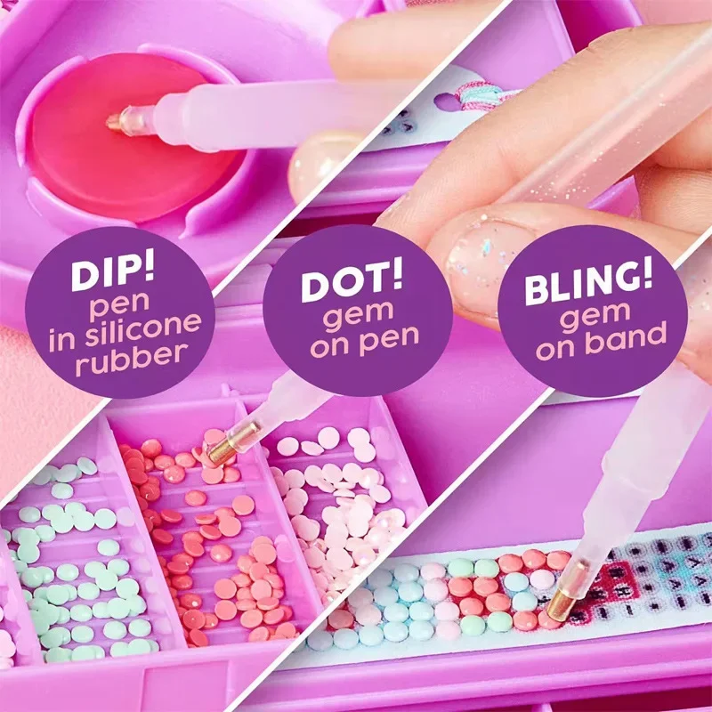 Verstellbares DIY Diamant-Malerei Armband für Kinder und Erwachsene – Kreatives Schmuck-Bastelset mit Stickkunst