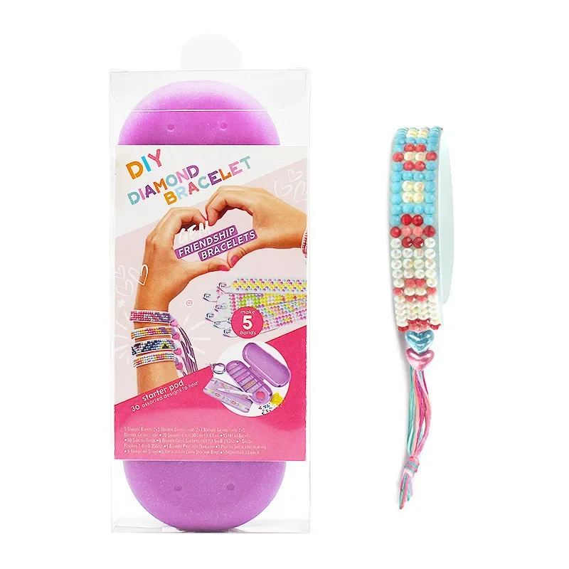 Verstellbares DIY Diamant-Malerei Armband für Kinder und Erwachsene – Kreatives Schmuck-Bastelset mit Stickkunst