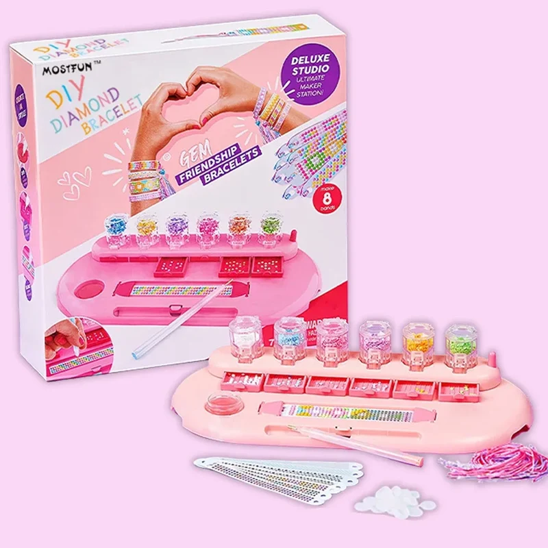 Verstellbares DIY Diamant-Malerei Armband für Kinder und Erwachsene – Kreatives Schmuck-Bastelset mit Stickkunst
