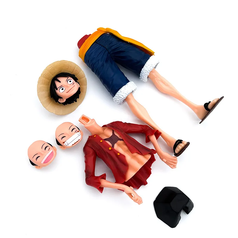 Confident Smiley Luffy Gesichtswechsel-Anime-Figur – 11-Zoll Action-Puppe Modell für Sammler und Fans