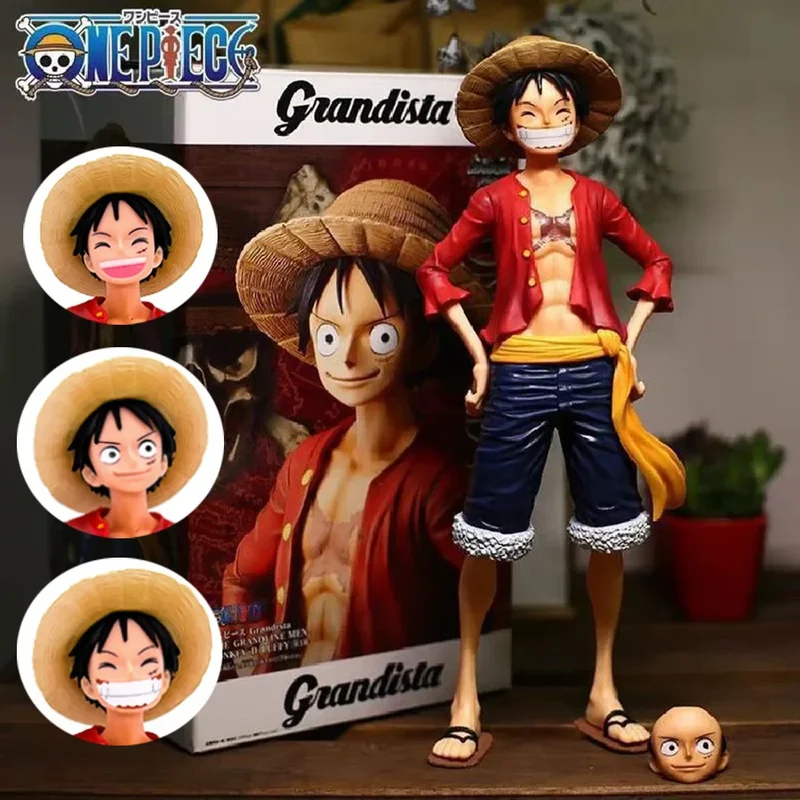 Confident Smiley Luffy Gesichtswechsel-Anime-Figur – 11-Zoll Action-Puppe Modell für Sammler und Fans