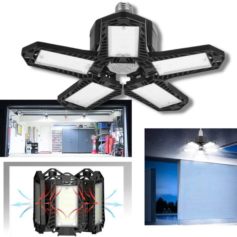 Garagenleuchte mit 5 faltbaren Paneelen
