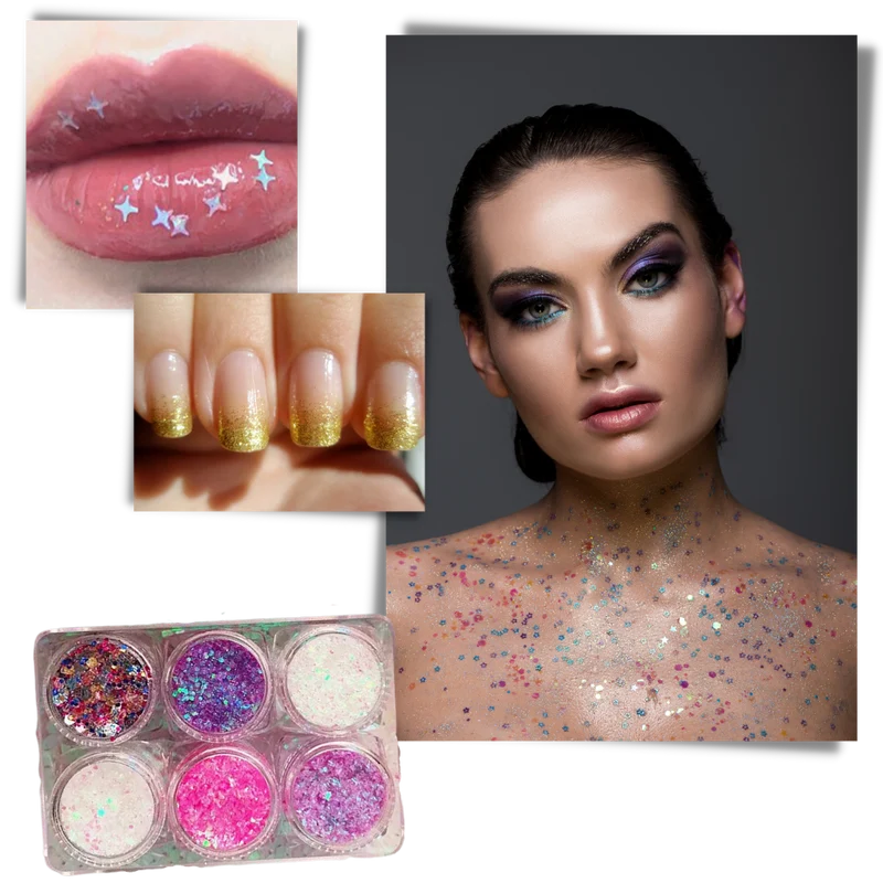 Glitzer-Set für Gesicht und Körper
