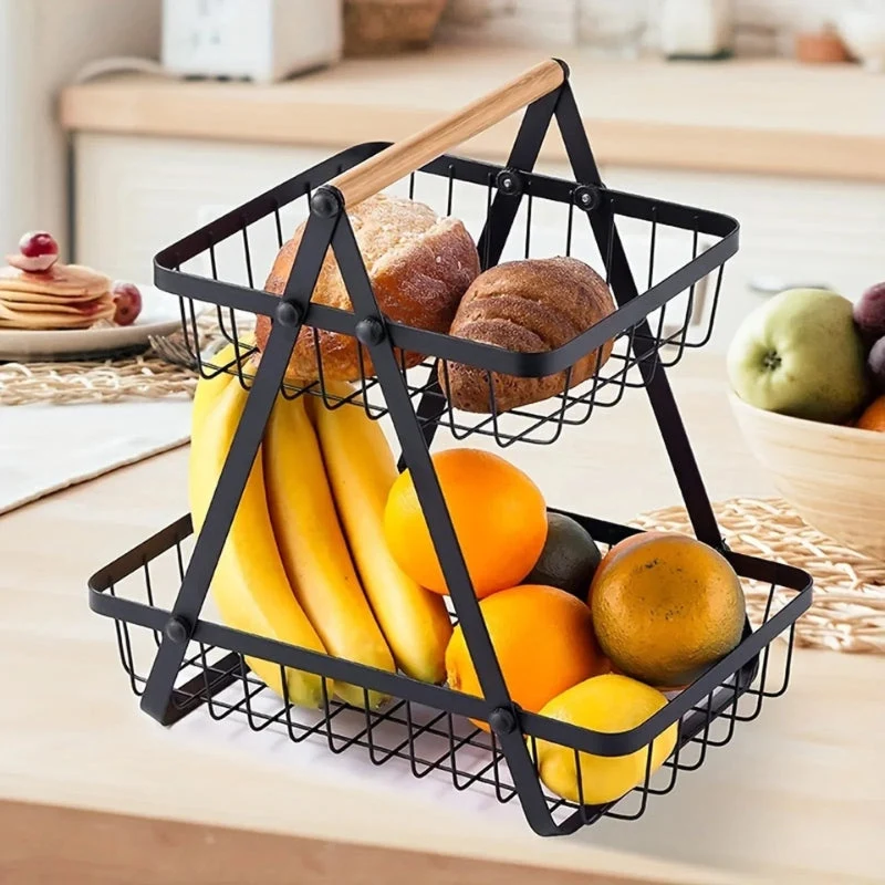 OrganiStack™ | Eisenkorb mit Griff – Abnehmbare Perlen, 2- oder 3-lagig
