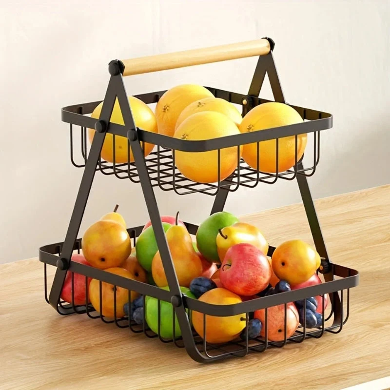 OrganiStack™ | Eisenkorb mit Griff – Abnehmbare Perlen, 2- oder 3-lagig