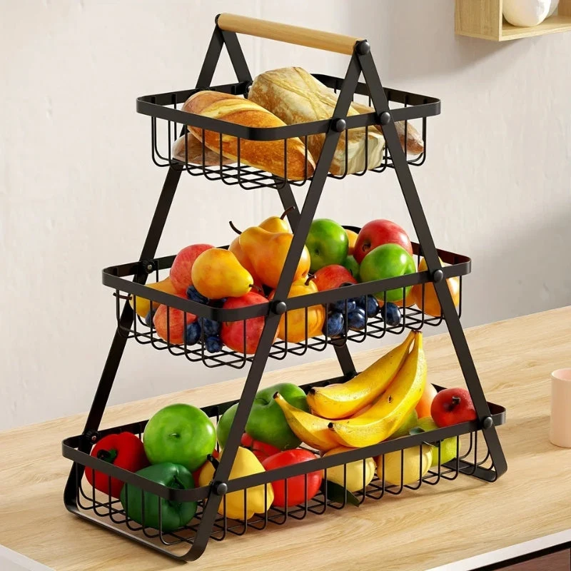 OrganiStack™ | Eisenkorb mit Griff – Abnehmbare Perlen, 2- oder 3-lagig