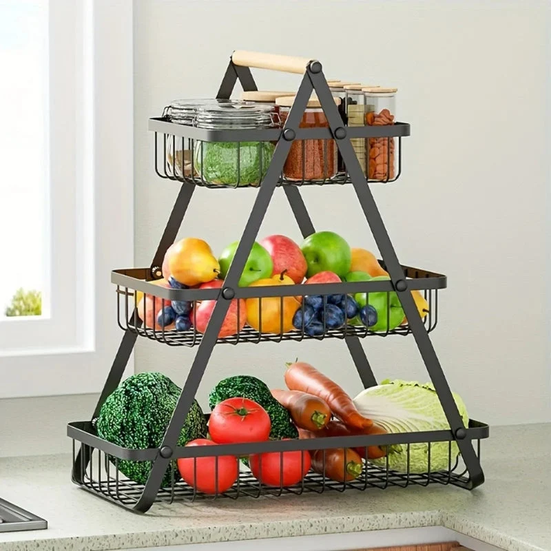 OrganiStack™ | Eisenkorb mit Griff – Abnehmbare Perlen, 2- oder 3-lagig