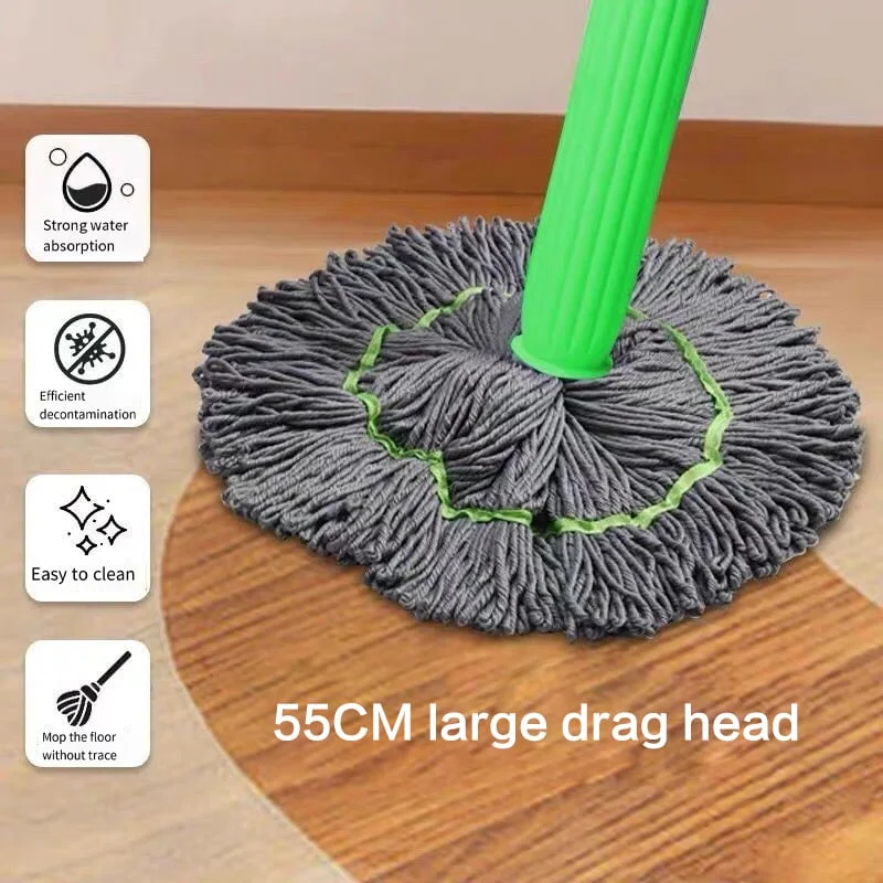 CleanTwist™ | Selbstauswringender Mikrofaser-Mopkopf – Handfreies Auswringen, 55 cm
