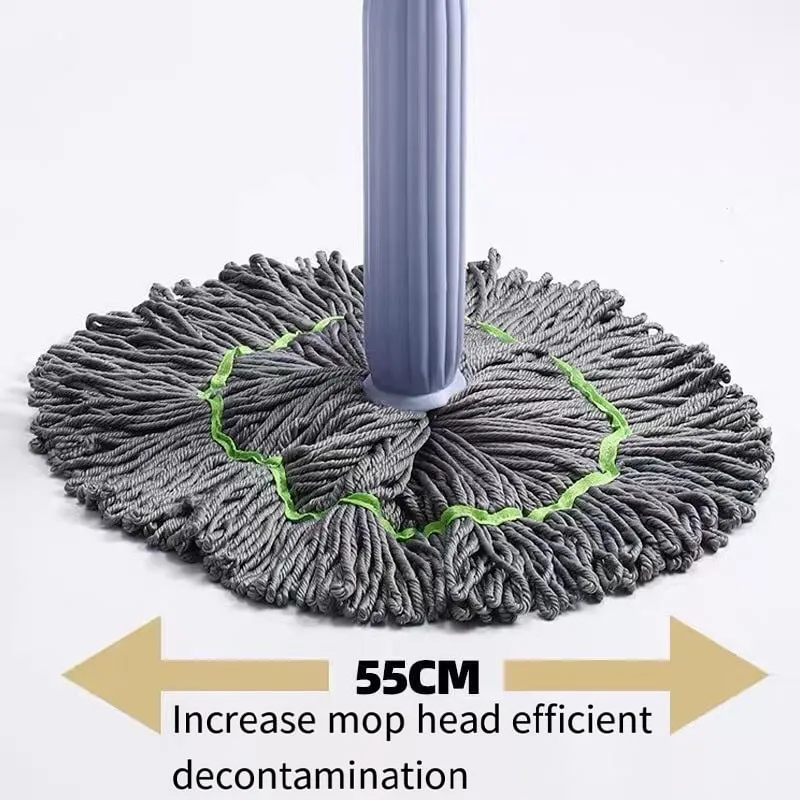 CleanTwist™ | Selbstauswringender Mikrofaser-Mopkopf – Handfreies Auswringen, 55 cm