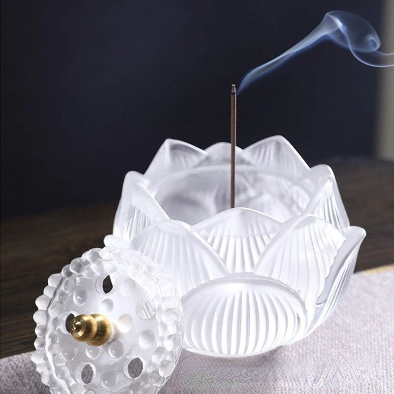 Skanto Decor Skanto Indoor Räucherofen Zeder Ofen Lotus Wasser Glasierter Rauchstempel Ofen Ornament