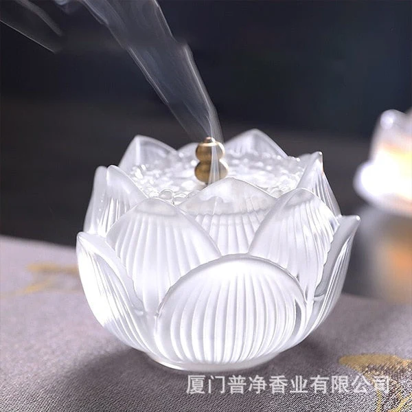 Skanto Decor Skanto Indoor Räucherofen Zeder Ofen Lotus Wasser Glasierter Rauchstempel Ofen Ornament
