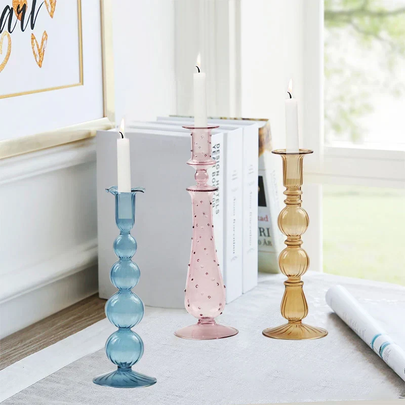 Skanto Kerzenständer Heimdekoration Hochzeitsdeko Wohnaccessoires Europäischer Stil Vintage Kristall-Kerzenständer