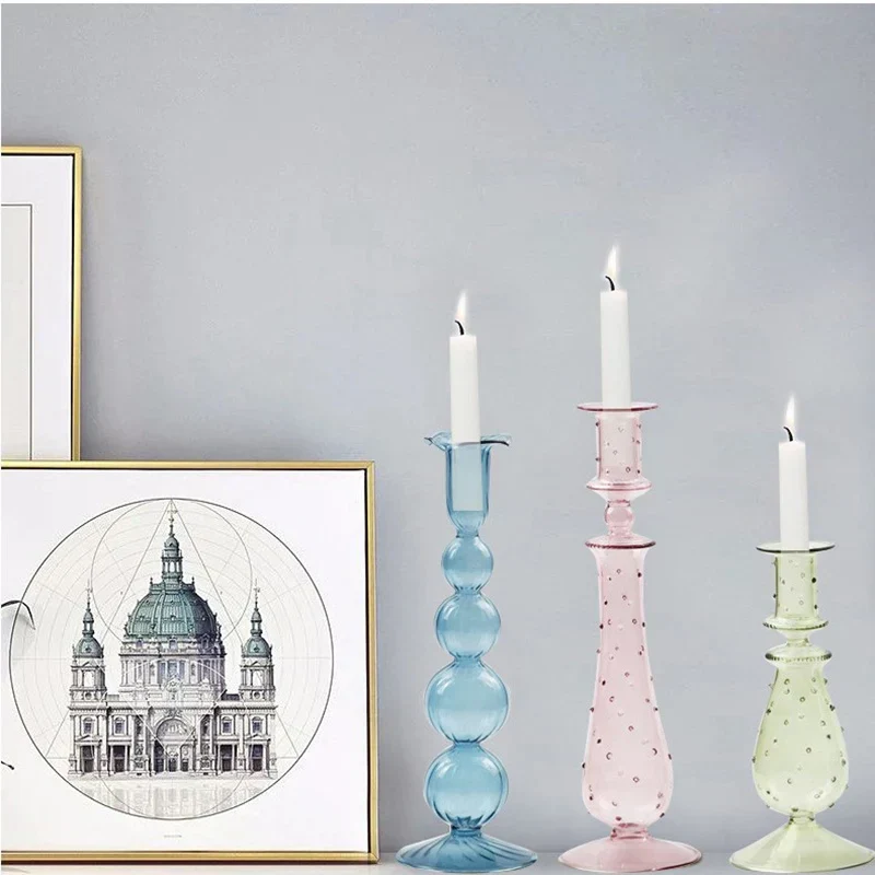 Skanto Kerzenständer Heimdekoration Hochzeitsdeko Wohnaccessoires Europäischer Stil Vintage Kristall-Kerzenständer