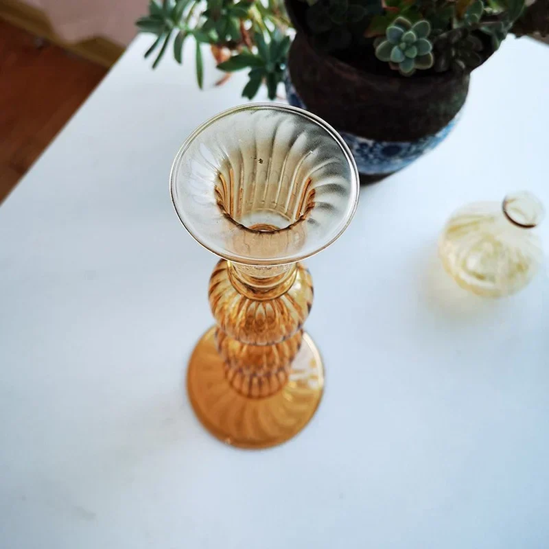 Skanto Kerzenständer Heimdekoration Hochzeitsdeko Wohnaccessoires Europäischer Stil Vintage Kristall-Kerzenständer