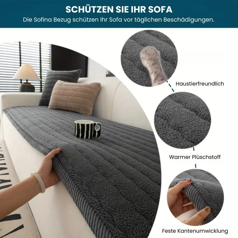 Sofina™ | Plüsch Sofabezug | Bezug für Sofa | Sofa Überwurf