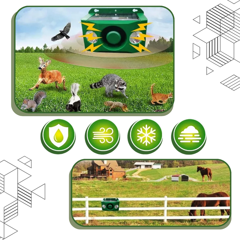 Bewegungsaktivierter Solar-Tiervertreiber