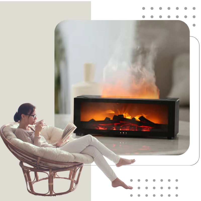 LED-Kamin-Simulation mit Aroma-Diffusor