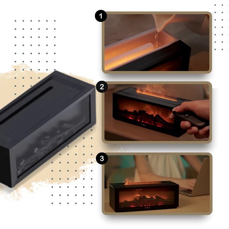 LED-Kamin-Simulation mit Aroma-Diffusor