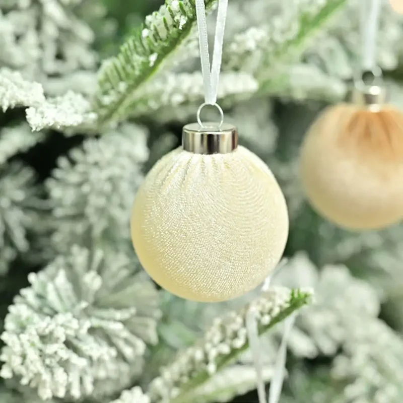 Bruchfeste Samt-Ornamente – Beflockte Hängekugeln für wiederverwendbare Weihnachtsbaumdekoration & Partygeschenke 15 Stk.