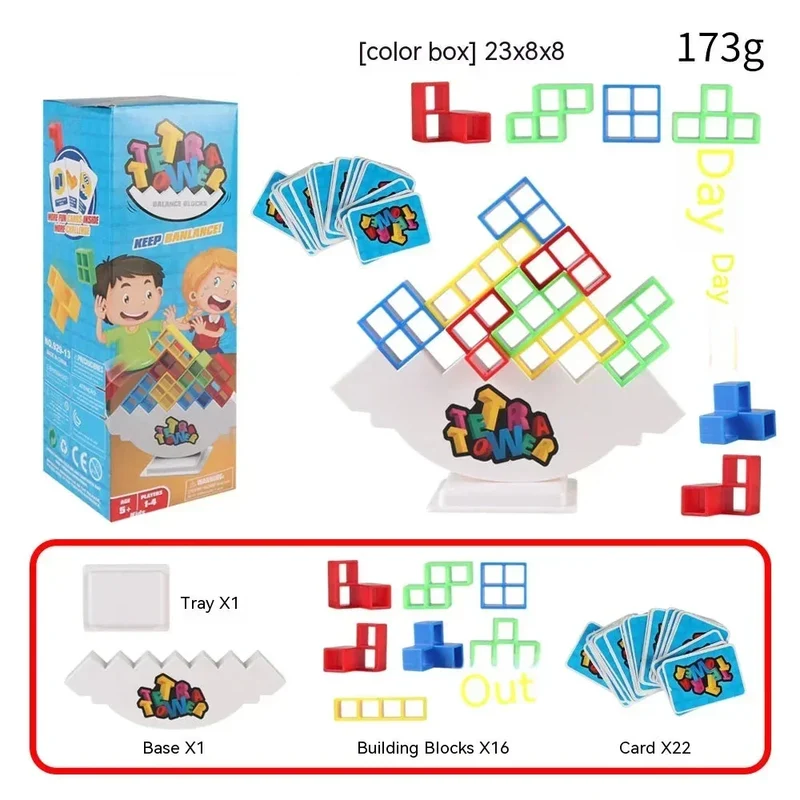Buntes Balance-Stapelspiel – Lustiges Tetra Tower Puzzle für Kinder & Erwachsene, Perfekt für Familienabende & Geschenke