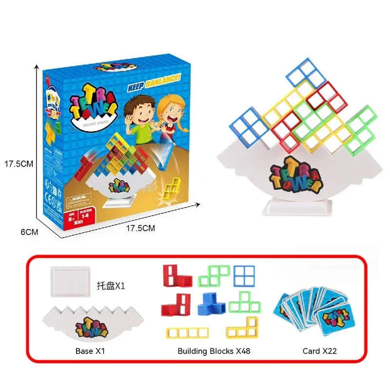 Buntes Balance-Stapelspiel – Lustiges Tetra Tower Puzzle für Kinder & Erwachsene, Perfekt für Familienabende & Geschenke