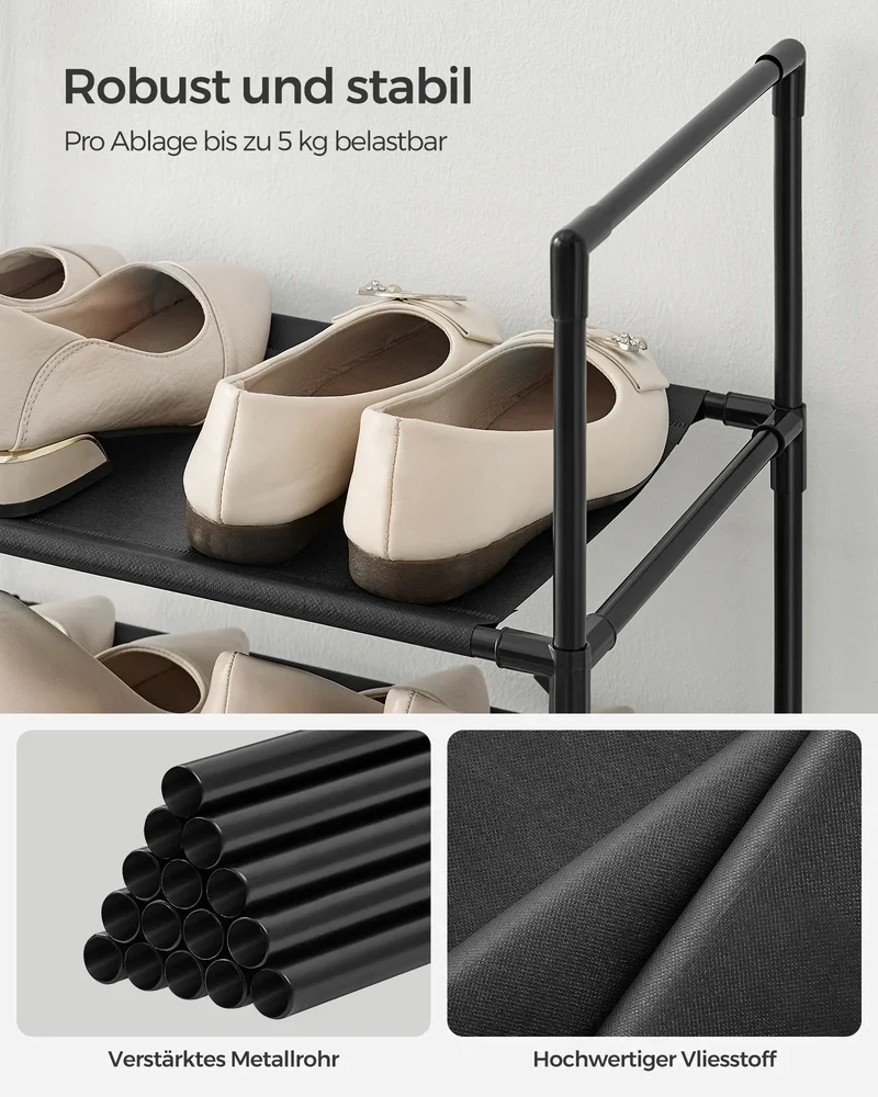 StahlLine™ | Schuhschrank aus Metall | Schmales Schuhregal | Platzsparende Schuhaufbewahrung