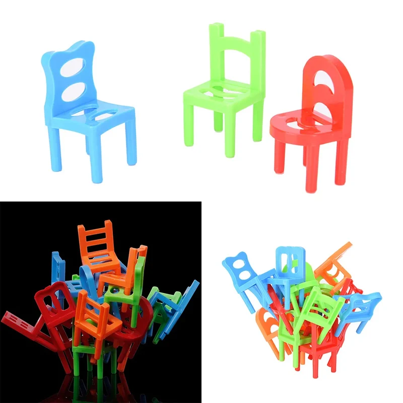 Pädagogisches Balance-Stuhl-Spiel für Kinder – Buntes 18-teiliges Spielset, Umweltfreundlicher ABS-Kunststoff, Lustige Lernaktivität