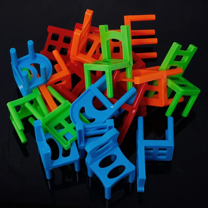 Pädagogisches Balance-Stuhl-Spiel für Kinder – Buntes 18-teiliges Spielset, Umweltfreundlicher ABS-Kunststoff, Lustige Lernaktivität