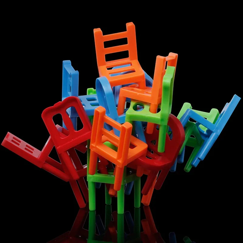 Pädagogisches Balance-Stuhl-Spiel für Kinder – Buntes 18-teiliges Spielset, Umweltfreundlicher ABS-Kunststoff, Lustige Lernaktivität