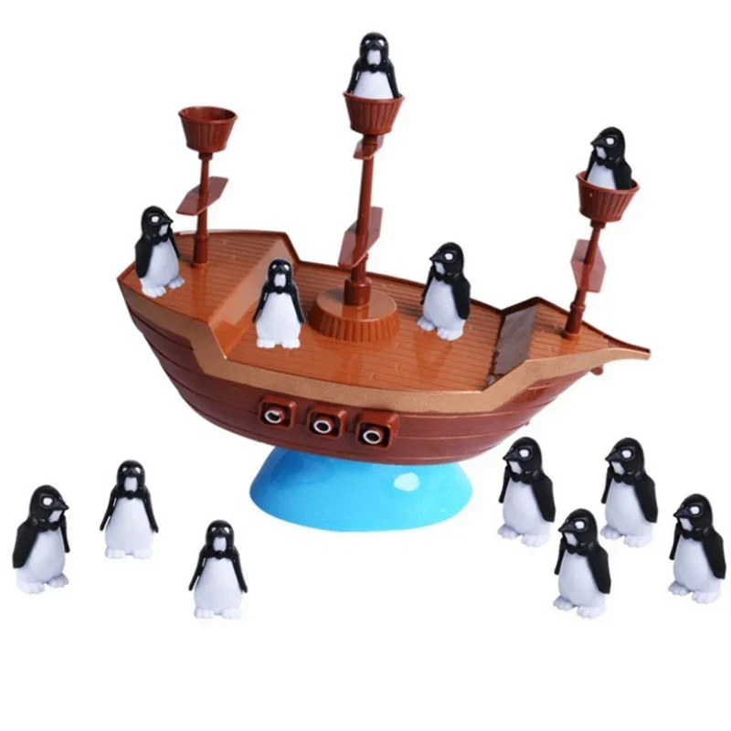 Buntes Piratenschiff-Balance-Spiel – Lustiges Pinguin-Puzzle für Kinder, Eltern-Kind-Interaktion, ideales Geburtstagsgeschenk