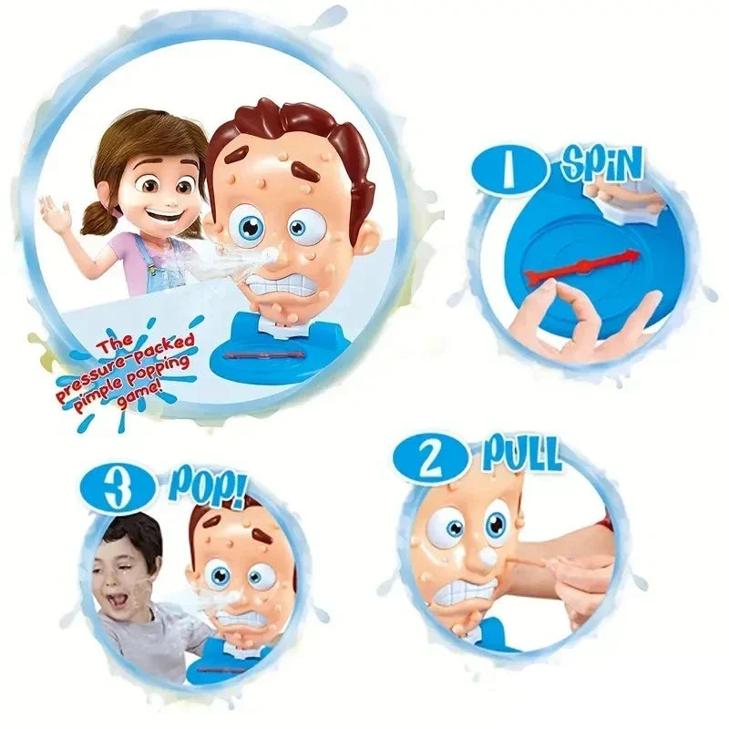 Wassersprüh-Pickel-Popping-Spiel – Lustiges Familienspiel für Kinder, Anti-Stress-Gesichts-Quetsch-Herausforderung, interaktives Eltern-Kind-Spielzeug