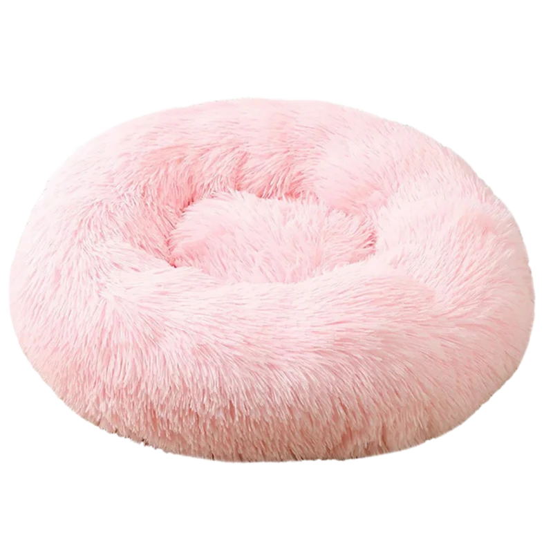 Donut-Haustierbett aus flauschigem Plüsch