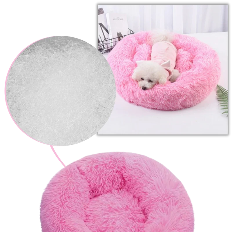 Donut-Haustierbett aus flauschigem Plüsch
