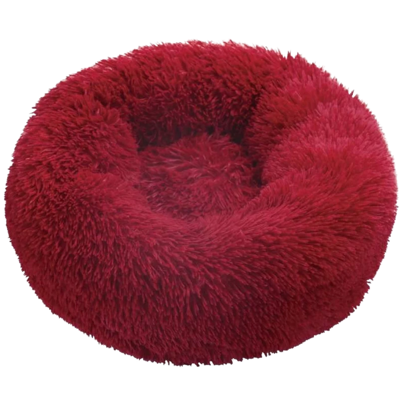 Donut-Haustierbett aus flauschigem Plüsch