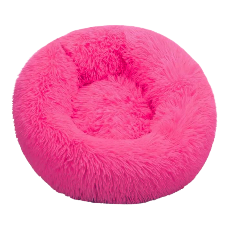 Donut-Haustierbett aus flauschigem Plüsch