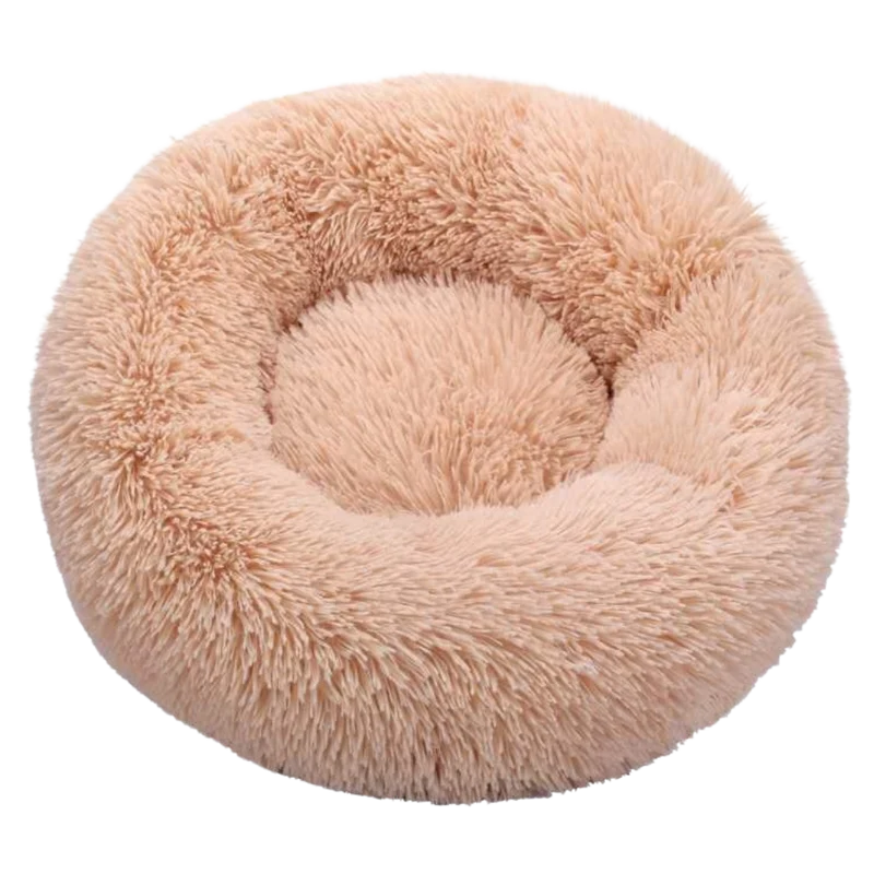 Donut-Haustierbett aus flauschigem Plüsch