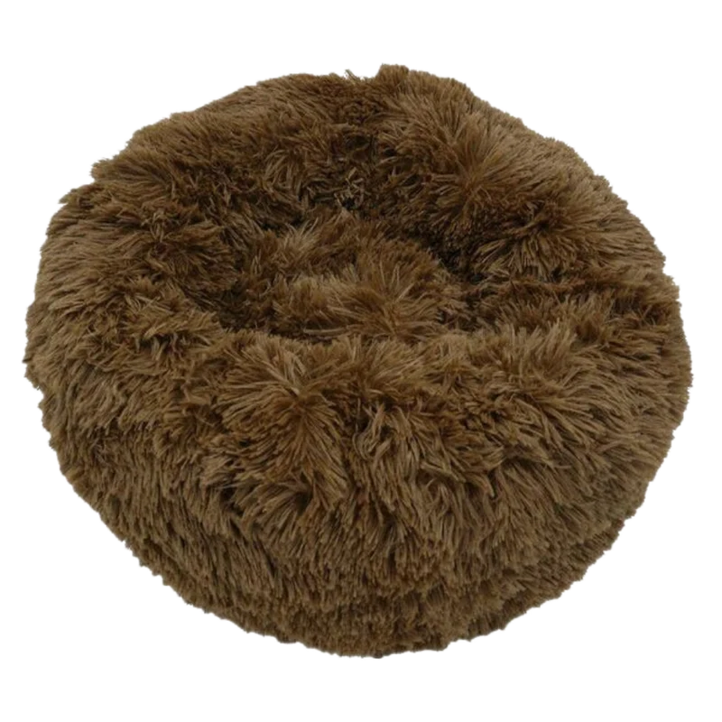 Donut-Haustierbett aus flauschigem Plüsch